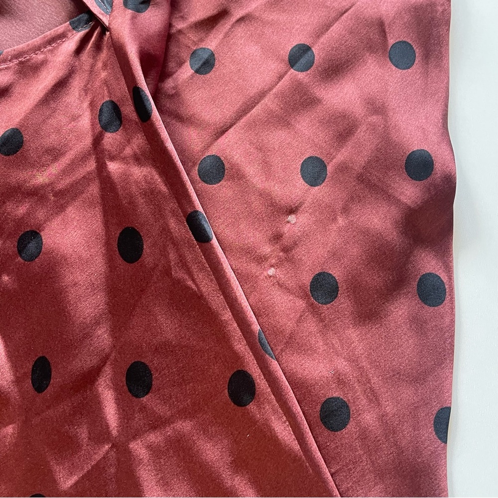 Free People Burgundy Polka Dot Lace-Trim Maxi Dress - Picture 10 of 13